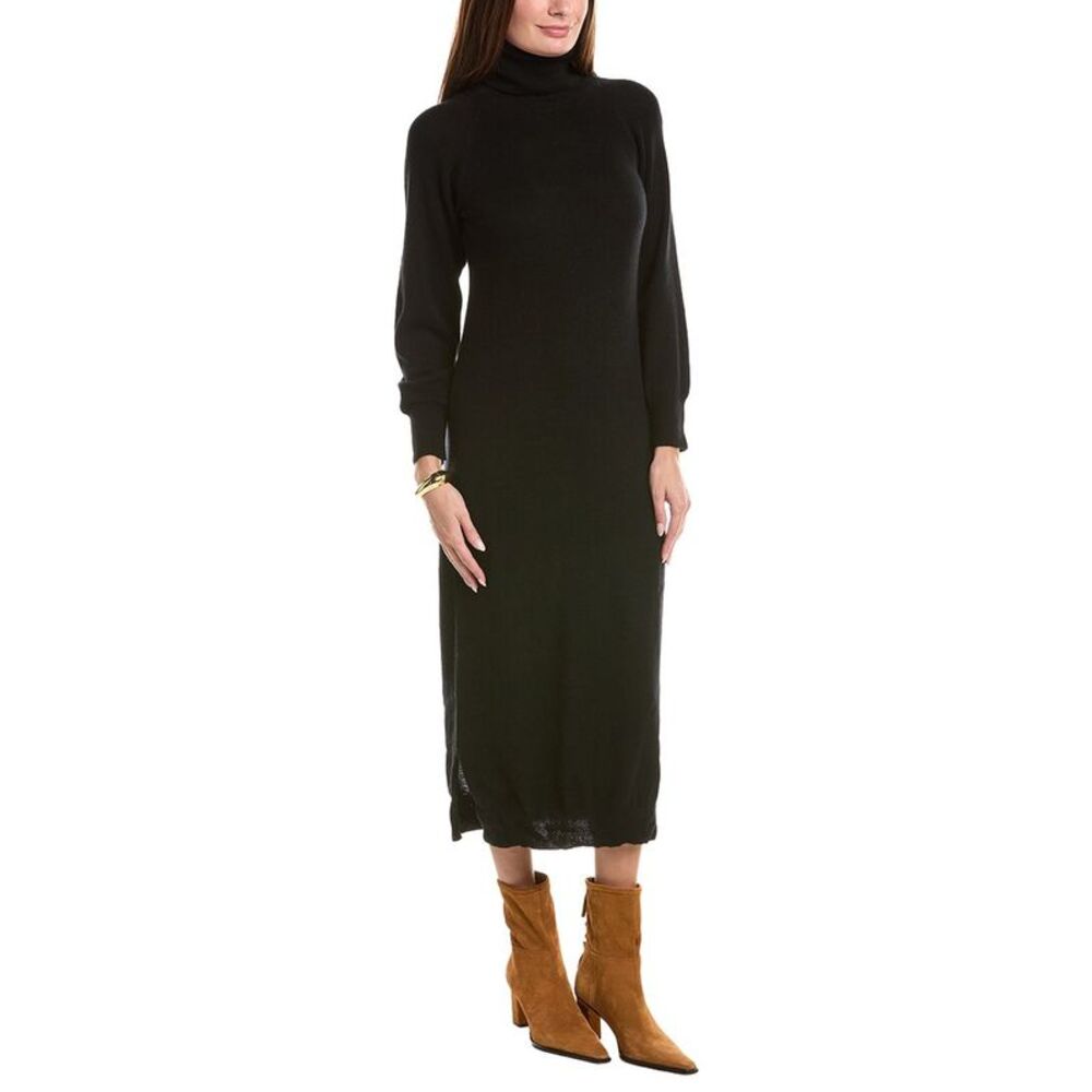 Brodie Cashmere Womens Wool & Cashmere-Blend Luxe Roll Neck Dress
